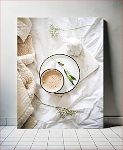 Πίνακας, Morning Coffee on a Cozy Bed Πρωινός καφές σε ένα άνετο κρεβάτι