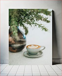 Πίνακας, Morning Coffee with Greenery Πρωινός καφές με πράσινο