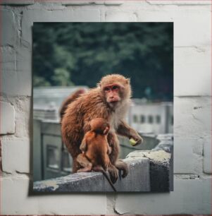 Πίνακας, Mother and Baby Monkeys Μητέρα και μωρά μαϊμούδες