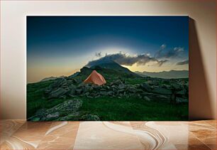 Πίνακας, Mountain Camping at Dusk Κάμπινγκ βουνού στο σούρουπο