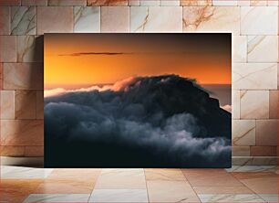 Πίνακας, Mountain in Clouds at Sunset Βουνό στα σύννεφα στο ηλιοβασίλεμα