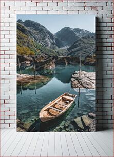 Πίνακας, Mountain Lake with Rowboat Mountain Lake με Rowboat