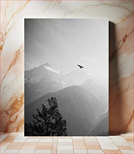 Πίνακας, Mountain Landscape with Bird in Flight Ορεινό τοπίο με πουλί σε πτήση