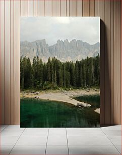 Πίνακας, Mountain Landscape with Forest and Lake Ορεινό τοπίο με δάσος και λίμνη