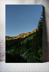 Πίνακας, Mountain Landscape with Moon Ορεινό τοπίο με φεγγάρι