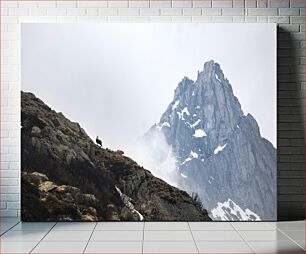 Πίνακας, Mountain Landscape with Wild Goat Ορεινό τοπίο με αγριόγιδο