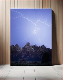 Πίνακας, Mountain Lightning Storm Καταιγίδα αστραπής βουνών