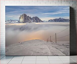 Πίνακας, Mountain Peaks Above the Clouds Βουνοκορφές Πάνω από τα Σύννεφα