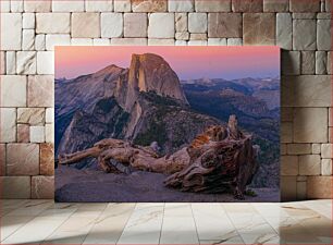 Πίνακας, Mountain View at Sunset with Driftwood Βουνό θέα στο ηλιοβασίλεμα με Driftwood