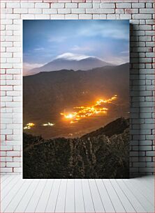 Πίνακας, Mountain Village at Night Ορεινό χωριό τη νύχτα