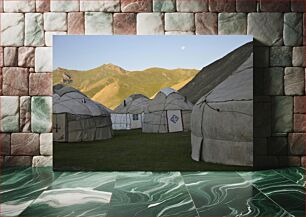 Πίνακας, Mountain Yurts under the Moon Βουνό Γιουρτ κάτω από το φεγγάρι