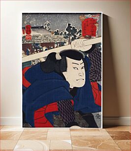 Πίνακας, Mukojima Miyamoto Musashi by Utagawa Kuniyoshi (1753-1806), a traditional Japanese ukiyo-e style portrait illustration of an actor Minamoto Musashi