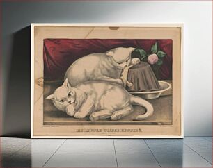 Πίνακας, My little white kitties: taking the cake between 1856 and 1907 by Currier & Ives