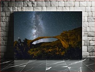 Πίνακας, Natural Stone Arch Under Starry Sky Αψίδα φυσικής πέτρας κάτω από τον έναστρο ουρανό