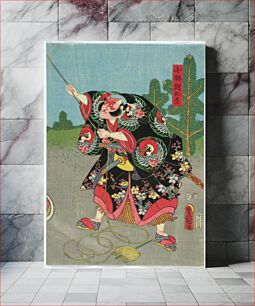 Πίνακας, Näyttelijä nakamura denzo (?) näytelmässä azumakagami soga no sewagoto (sogan suvun historia), 1857, by Utagawa Kunisada