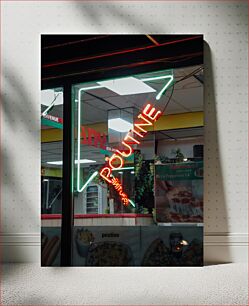 Πίνακας, Neon Poutine Sign Πινακίδα Neon Poutine