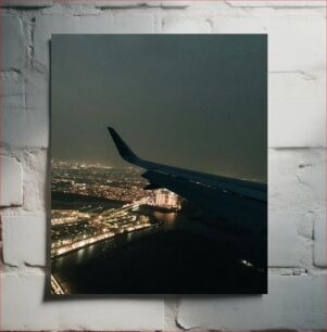 Πίνακας, Night City View from Airplane Νυχτερινή θέα στην πόλη από αεροπλάνο