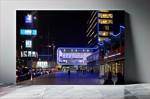 Πίνακας, Night Cityscape with Modern Building Νυχτερινό αστικό τοπίο με σύγχρονο κτίριο