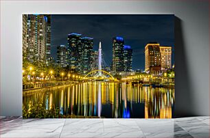 Πίνακας, Night Cityscape with Reflections Νυχτερινό αστικό τοπίο με αντανακλάσεις