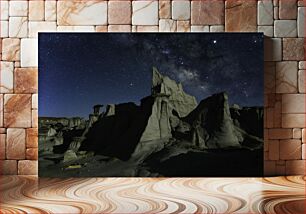 Πίνακας, Night Sky Over Rocky Terrain Νυχτερινός ουρανός πάνω από βραχώδες έδαφος