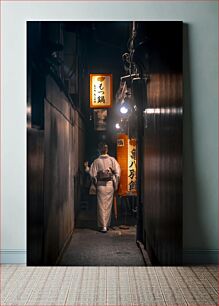 Πίνακας, Night Stroll in Traditional Alley Νυχτερινή βόλτα σε Παραδοσιακό Σοκάκι