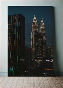 Πίνακας, Night View of City Buildings Νυχτερινή θέα των κτιρίων της πόλης