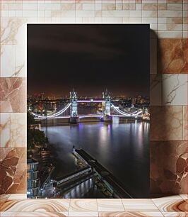 Πίνακας, Night View of Tower Bridge Νυχτερινή άποψη της Γέφυρας του Πύργου