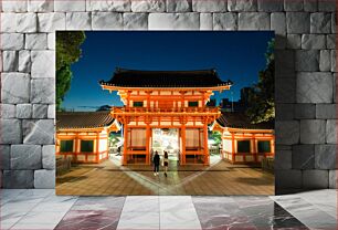 Πίνακας, Night View of Traditional Japanese Gate Νυχτερινή άποψη της παραδοσιακής ιαπωνικής πύλης