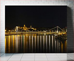 Πίνακας, Nighttime Cityscape with Bridge Νυχτερινό αστικό τοπίο με γέφυρα