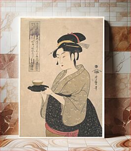 Πίνακας, Okita of the Naniwa-ya Tea-house by Utamaro Kitagawa (1754–1806)