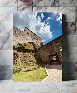 Πίνακας, Old Stone Building Against Blue Sky Παλιό πέτρινο κτήριο ενάντια στο γαλάζιο του ουρανού