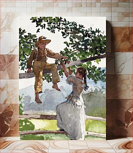 Πίνακας, On the Fence (1878) by Winslow Homer