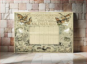 Πίνακας, Ontwerp voor de kalender 1899 voor de Stoomdrukkerij Aurora (1874–1899) by Theo van Hoytema
