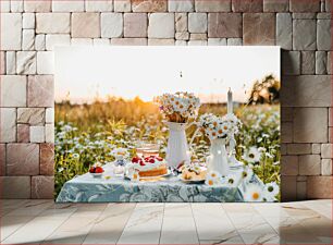 Πίνακας, Outdoor Picnic with Daisies Υπαίθριο πικνίκ με μαργαρίτες