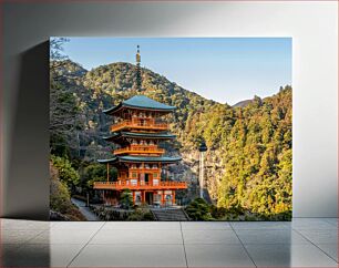 Πίνακας, Pagoda in a Mountain Landscape Παγόδα σε ορεινό τοπίο