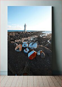 Πίνακας, Painted Stones by the Lighthouse Ζωγραφισμένες πέτρες από τον Φάρο