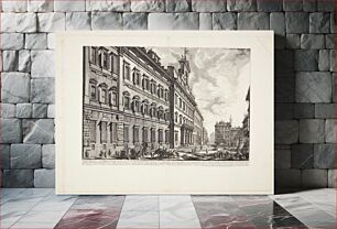 Πίνακας, Palazzo di Montecitorio, with Palazzo Chigi and the Column of Marcus Aurelius in the distance by Giovanni Battista Piranesi