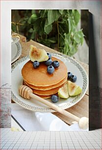 Πίνακας, Pancakes with Blueberries and Figs Τηγανίτες με βατόμουρα και σύκα