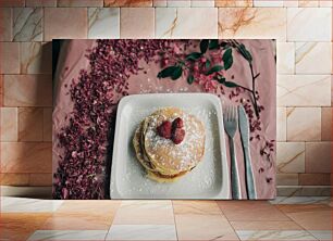 Πίνακας, Pancakes with Raspberries Τηγανίτες με σμέουρα