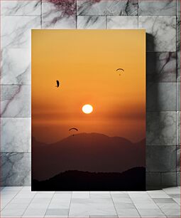 Πίνακας, Paragliders at Sunset Αλεξίπτωτα πλαγιάς στο ηλιοβασίλεμα