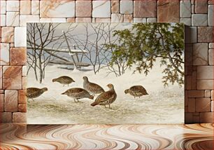 Πίνακας, Partridges in snow, 1895, by Ferdinand von Wright