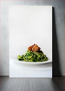 Πίνακας, Pasta with Pesto and Crispy Pork Ζυμαρικά με πέστο και τραγανό χοιρινό