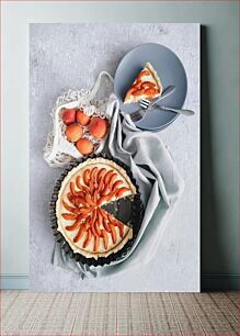 Πίνακας, Peach Tart with Sliced Apricots Τάρτα ροδάκινου με βερίκοκα σε φέτες