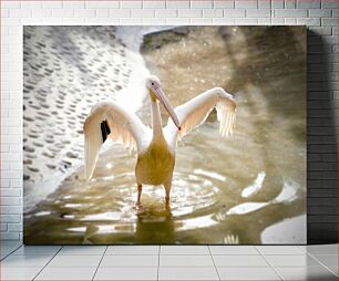 Πίνακας, Pelican with Wings Spread Πελεκάνος με Άνοιξη Φτερών