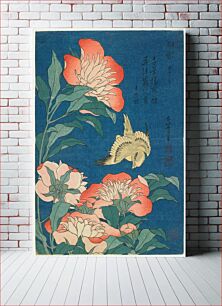 Πίνακας, Peonies and Canary (ca.1834) in high resolution by Katsushika Hokusai