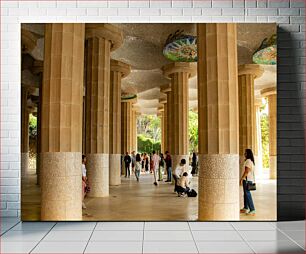 Πίνακας, People Exploring Park Güell Άνθρωποι που εξερευνούν το πάρκο Güell