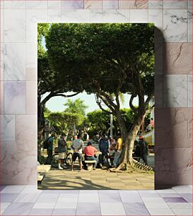 Πίνακας, People Gathering in the Park Συγκέντρωση ανθρώπων στο πάρκο