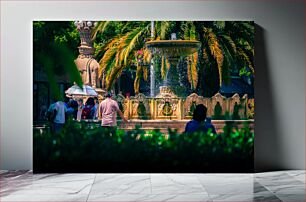 Πίνακας, People Relaxing Near a Fountain Άνθρωποι που χαλαρώνουν κοντά σε ένα σιντριβάνι