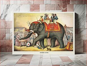 Πίνακας, Performing elephant, vintage circus illustration