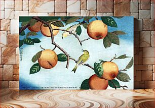 Πίνακας, Persimmons and White-Eyes (1880) by Kobayashi Kiyochika